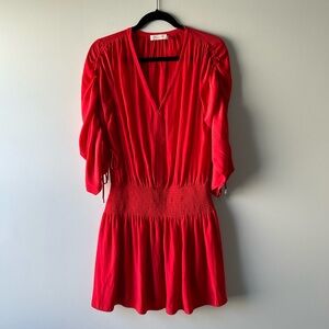 Ramy Brook red/orange smocked drop waist dress